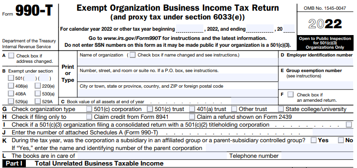990 t Electronic Filing 2022 IRS Form 990 T Online
